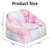 Itopfox Modern Rainbow Colors Beanbag Sofa for Kids & Teens with Sponge Filling & Soft Faux Fur, Perfect for Bedroom & Living Room (Colorful) - 3 of 4