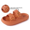Women's Men's Cloud Slides Double Buckle Adjustable Pillow Slippers Thick Sole Cushion EVA Sandals - 4 of 4