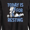 Boys' - Peanuts - Today Is For Resting Graphic Long Sleeve Fleece Sweatshirt - 2 of 4