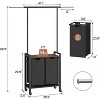 2/3 Section Laundry Hamper with Hanging Bar, Heavy Duty Rolling Basket Organizer with Storage Shelf and Lockable Wheels - 2 of 4