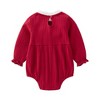 MyKids-USA Baby Solid Color Big Bow Patched Design Beautiful Princess Onesies - 4 of 4