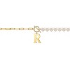 Elegant 14K Gold Plated Initial Pearl Link Chain Necklace: A Personalized and Timeless Treasure for Every Occasion. - 2 of 3