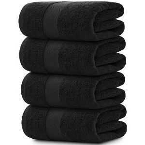 White Classic Luxury 100% Cotton Bath Towels Set of 4 - 27x54" - 1 of 4