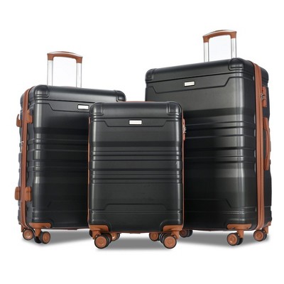 3 Piece Hardshell Luggage Sets, Expandable Suitcase Sets With Spinner Wheels And TSA Lock For Travel (20''/24''/28'')