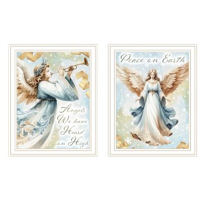 2Piece Vignette Angels We Have Heard on High White Framed Wall Art for Living Room,Wall Art by Nicole DeCamp - 1 of 4