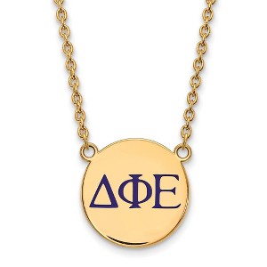 Black Bow Jewelry 14k Yellow Gold Plated Sterling Silver Delta Phi Epsilon Greek Life Necklace 18 Inch - 1 of 4