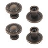 PiccoCasa Household Metal Round Shape Retro Style Cabinet Knobs 1" x 0.8"(D*H) Silver Bronze Tone 4 Pcs - 2 of 4