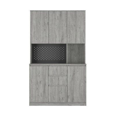 Chery Life 74" Black Kitchen Pantry Cabinet Cupboard with 6 Doors,3 Shelves and 2 Drawer,Versatile Cabinet, Storage Cabinet for Kitchen