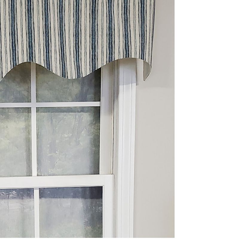 RLF Home Luxurious Modern Design Classic Brunswick Stripe Regal Style Window Valance 50" x 17", 3 of 5