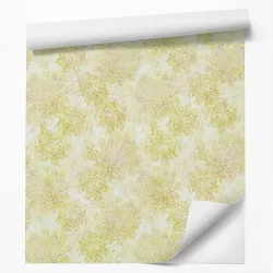 Americanflat Peel & Stick Wallpaper Roll - Green Spring Elder Flowers by DecoWorks