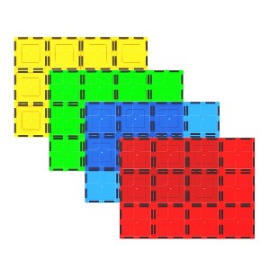 PICASSO-TILES 4 PC Large Stabilizer Base, Magnetic Tiles, Building Blocks, STEM Toys for Kids 3+ - 1 of 4