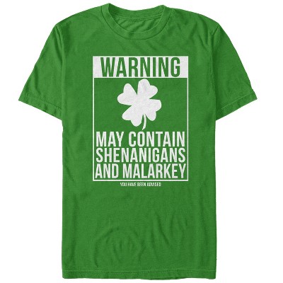 Men's Lost Gods St. Patrick's Day Contain Malarkey T-shirt - Kelly ...