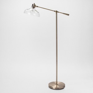 Crosby Glass Shade Floor Lamp Brass Includes Energy Efficient Light Bulb - Threshold , Size: Lamp with Energy Efficient Light Bulb