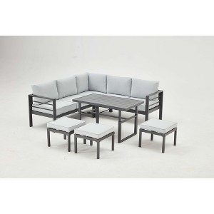 Cesicia 7-Piece Blue Patio Sofa Set with Adjustable Height Coffee Table for Backyard, Porch & Poolside - 1 of 4