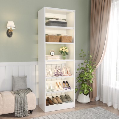 Aheaplus Freestanding Closet Shoe Organizer, Heavy Duty Walk in Closet Tower for Bedroom