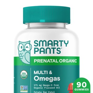 SmartyPants Organic Prenatal Multi & Vegetarian Omega 3 & Folate Gummy Vitamins - 90 ct - 1 of 4