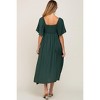 Pinkblush Hunter Green Front Tie Ruffle Sleeve Maternity Midi Dress - 4 of 4