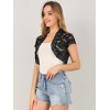 INSPIRE CHIC Women's Elegant Short Sleeve Sheer Floral Lace Shrug - 4 of 4