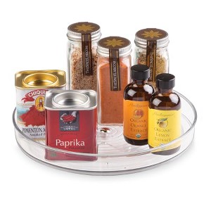 iDesign Recycled Plastic Lazy Susan Turntable Organizer, The Linus Collection – 9” x 1.75”, Clear - 1 of 4