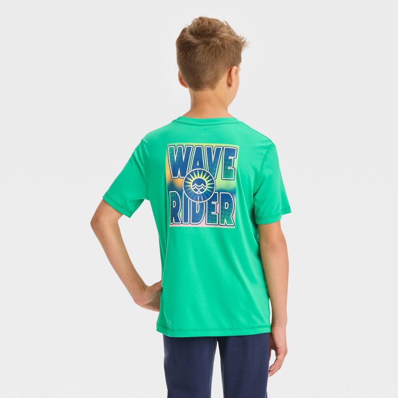 Boys' Short Sleeve 'Wave Rider' Graphic T-Shirt - All In Motion™ Green, 4 of 5