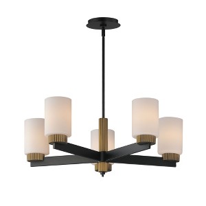 Maxim Lighting Ruffles 5 - Light Chandelier in  Black/Antique Brass - 1 of 1