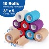 LotFancy Self Adhesive Bandage Wrap, 10Pcs 3" x 5 Yards, Elastic Cohesive Bandage, First Aid Medical Tape - 4 of 4