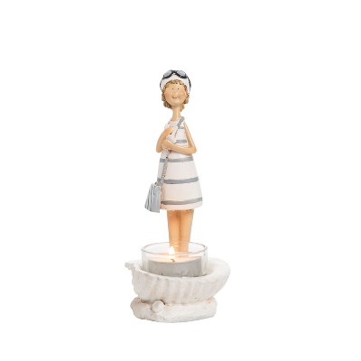 Beachcombers Resin Vintage Girl In A Dress Figure Figurine Table Home Decor Beach Coastal Ocean Sea Life Marine Nautical 4.13 x 3.15 x 6.5