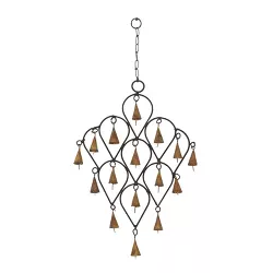 18" x 12" Eclectic Abstract Windchime Brass/Black - Olivia & May