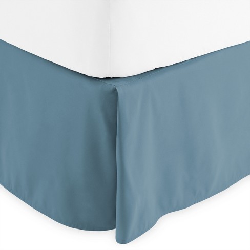 Bare Home 15 Inch Tailored Microfiber Bed Skirt Queen Coronet Blue Target