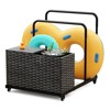 VisioGear Pool Accessories, Poolside Float Storage with Wheels, Pool Cart with Side Shelves for Patios, Gardens, Black, 39.4"*31.5"*37.6" - 2 of 4