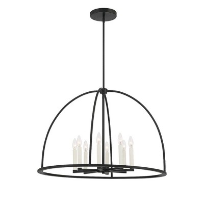 Abbott 8-Light Black Crystal Candle Chandelier