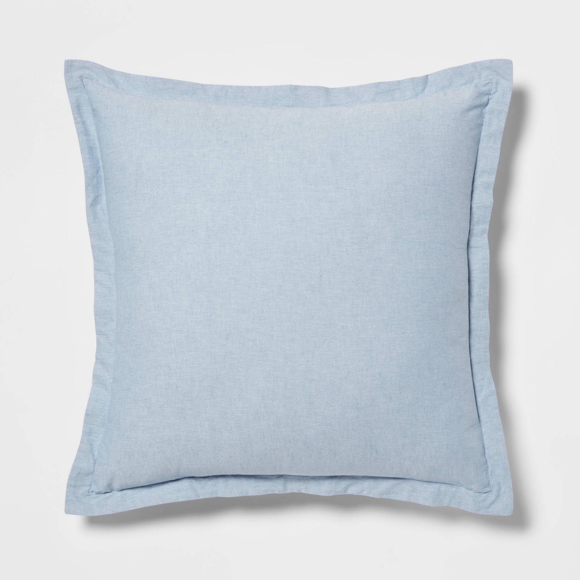 Euro Cotton Linen Blend Chambray Decorative Throw Pillow Light Blue - Threshold™