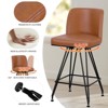 Bekrvio 26" Swivel Counter Height Bar Stools with Back-Faux Leather/Velvet Upholstered, V-Shaped Metal Legs-Modern Counter Stools for Kitchen Island - 3 of 4