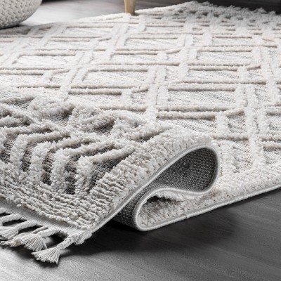 Nuloom Ansley Moroccan Lattice Tassel Area Rug, 2' X 3', Beige Target