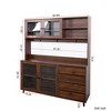 Gulches 63"W Walnut Large Kitchen Hutch Cabinet - 4 Doors, 4 Drawers & Microwave Shelf, Freestanding Pantry with Hanging Hooks & Cable Management - 2 of 4