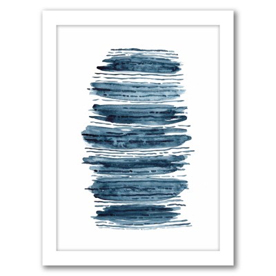 Wall Art Print, Navy blue watercolor brush strokes