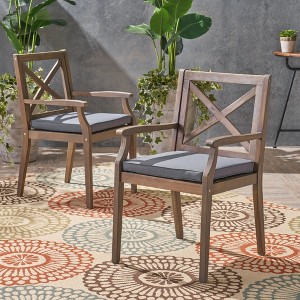 VASIP Dining Chair with 2 Cushions and Rust-Resistant Iron Frame for Backyard, Poolside, Garden for Backyard, Poolside, and Garden - 1 of 4