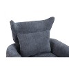 Gray Classic Mid-Century 360 Degree Swivel Armchair, Teddy Fabric - 3 of 4
