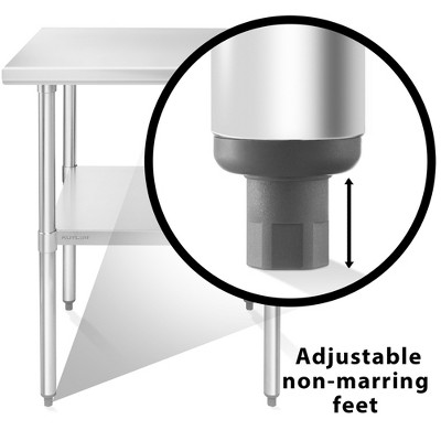 KUTLER 24" Stainless Steel Industrial Kitchen Prep Table with Undershelf