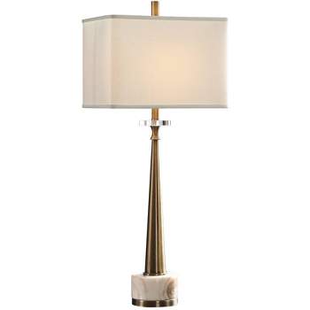Uttermost Verner 34" Plated Antiqued Brass Buffet Table Lamp