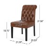 Lyngins Dining Chairs Set of 2,Upholstered Kitchen Chairs with Rolled Top and Wood Legs for Living Room,Meeting Room,Bedroom - 3 of 4
