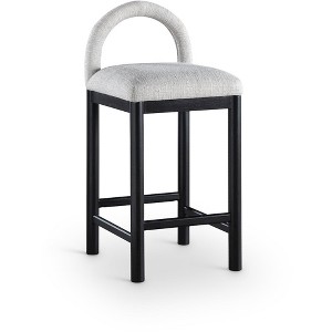 Meridian Furniture,Conrad Grey Linen Textured Fabric Counter Stool - 1 of 4