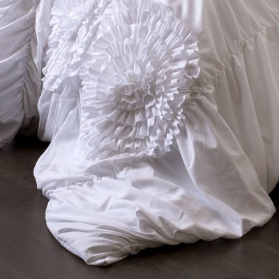 Lush Decor 3pc Queen Serena Comforter Set White - Lush Décor: Polyester Ruched Bedding, OEKO-TEX Certified — фото 2