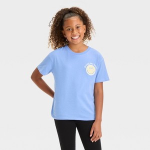 Grayson Threads Kids Big Girl Smile T-Shirt - Blue - 1 of 4