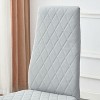 CAVINAS Set of 4 PU Leather Dining Chairs with Diamond Stitch Back and Silver Metal Legs - 4 of 4