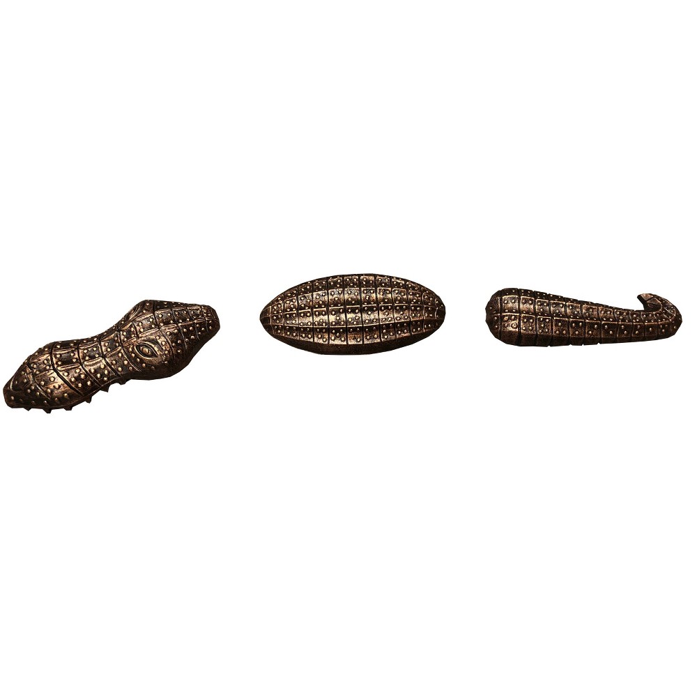 Photos - Other Decoration 3" Garden Gator Outdoor Sculpture - Antique Bronze - Oakland Living