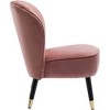 Omax Decor,Jane Modern Wood and Velvet Fabric Upholstered Accent Chair in Pink - 3 of 4