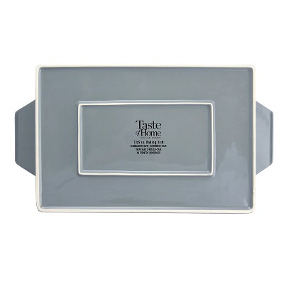 Ash and White Embossed Stoneware 13 x 9 Inch Baking Dish