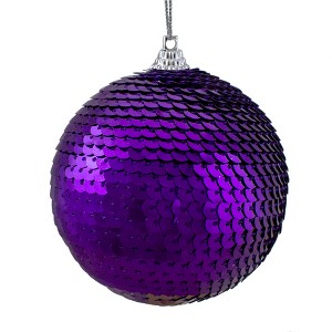 Northlight 3" Purple Sequin Shatterproof Ball Christmas Ornament - 1 of 4