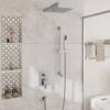 CASAINC 1-Spray Patterns with 10 Inches Wall Mount Dual Shower Heads with Sliding Rod in Spot Resist (Valve Included) - 4 of 4